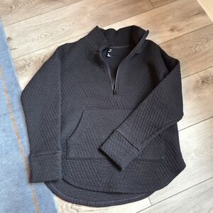 GAP Black Quilted Zip-Up Sweater